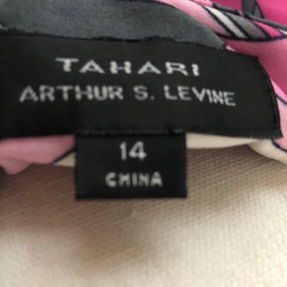 Tahari Pink/Grey/White 3/4 Sleeve Dress - Picture 5 of 5